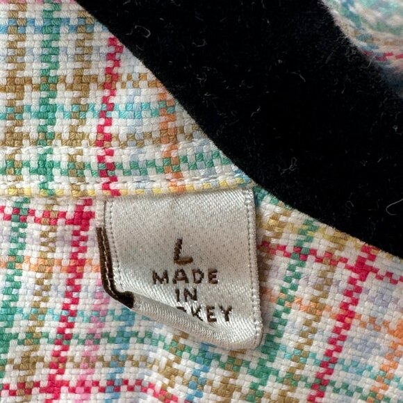 Peter Millar Multi-Color Plaid Mens Short Sleeve Button-Down Shirt Size L - Picture 4 of 5